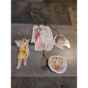 Angel kid Wooden Trumpet ornament xmas set